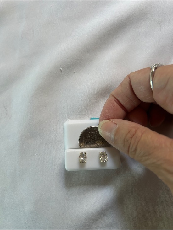 moissanite Jewelry - 2 CT moissanite oval earrings